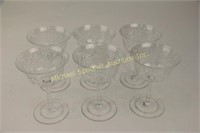 SET OF 6 SCOTTISH CRYSTAL ETCHED OPEN SHERRIES