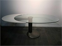 MODERN MAURICE VILLENCY GLASS TOP EXTENSION TABLE