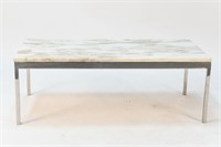 ATTR. FLORENCE KNOLL MARBLE TOP COFFEE TABLE