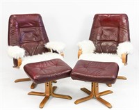 SIGURD RESSELL FALCON CHAIRS WITH FOOT STOOLS