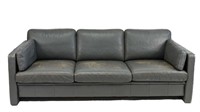 MOGENS HANSEN GRAY LEATHER 3-SEAT SOFA