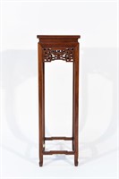 CHINESE CARVED WOODEN PEDESTAL STAND
