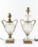 (2) BACCARAT CRYSTAL AND BRONZE LAMPS