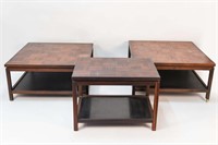 (3) MID-CENTURY INLAID TOP TABLES