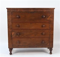 19TH C. EMPIRE BUTLERS DESK CHEST OF DRAWERS