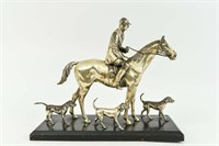 JENNINGS BROTHERS SILVER PLATED HORSE SCULPTURE