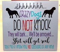 "Crazy Dogs" Wooden Plaque by Lindsay's Creations