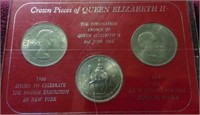 UNCIRCULATED CROWN PIECES OF QUEEN ELIZABETH II -
