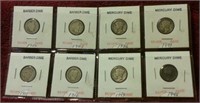 (8) BARBER AND MERCURY SILVER DIMES