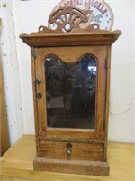 PRIMITVE ANTIQUE PINE ALTAR CABINET 28"T X 14"W X