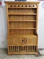 ANTIQUE PRIMITIVE PINE WELSH CUPBOARD 80"T X 47.5"