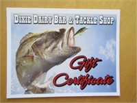 Dixie Dairy Bar & Tackle Shop Gift Certificate