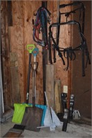 Lot-Bike Rack, Buck Saws, 2 Snow Shovels,