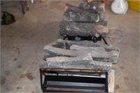Lot-2 Gas Fireplace Logs & Newspaper Log Roller