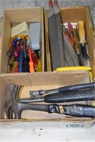 Lot-3 Boxes(Hammers, Files, Screwdrivers, Misc)