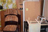 Lot-Card Table w/4 Padded Chairs, Plastic Shelves,