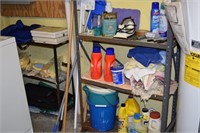 Lot-Contents of Shelves(scales, buckets, iron,etc)