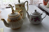 3 Teapots w/Lids