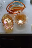 3 Amber Candy Dishes