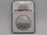 2006 $1 Silver American Eagle First Strikes GEMBU