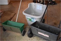 2 Lawn Spreaders & All Purpose Wheeled Cart