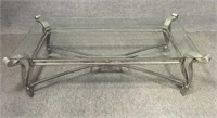 Metal Base Coffee Table with Thick Glass Top