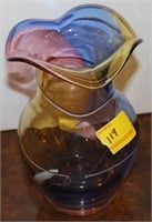 8" SIGNED ART GLASS VASE I WAS UNABLE TO READ THE