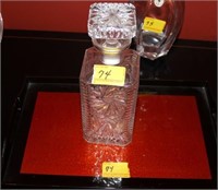9" CRYSTAL DECANTER AND SERVING TRAY