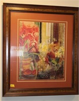 FRAMED AND MATTED STILL LIFE FLORAL PRINT