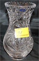 7" BOHEMIA CRYSTAL VASE CZECH REPUBLIC