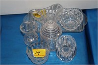 CRYSTAL GLASSWARE TABLE ITEMS: TOOTHPICK HOLDER,