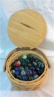 105 Vintage MARBLES & Basket