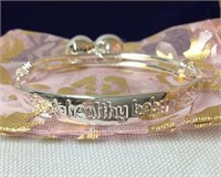 "Healthy Baby" Bangle Stamped 925