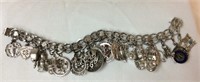 Vintage Sterling Silver Charm Bracelet w/ 23