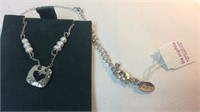 NEW Lia Sophia Pearl & Cut Out Heart Necklace