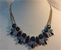 Stunning 3 Tone Blue Fashion Necklace