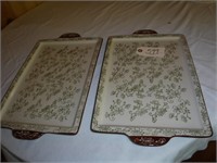 TEMP-TATIONS -  2 SERVING TRAYS, FLORAL LACE