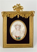 Good Framed Miniature Portrait of Young Lady