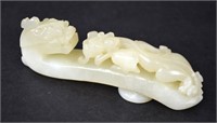Chinese Carved White Jade Buckle