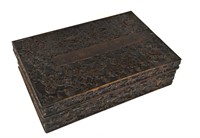 Finely Carved Chinese Wood  Rectangular Box