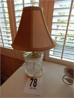 CRYSTAL AND BRASS LAMP 21"