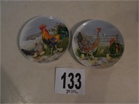 PR OF 8" ROOSTER PLATES