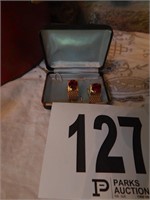 CUFF LINKS WITH RED STONES