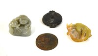 Four Chinese Jade & Stone Carvings