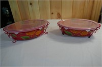 TEMP-TATIONS - 2 CASEROLE DISHES W/ RACK & COVER