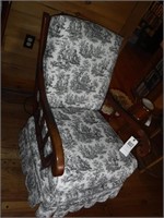 WOOD FRAME ROCKING CHAIR W/ COLONIAL FABRIC