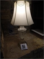 CRYSTAL AND BRASS LAMP 27"