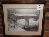 FRAMED MATTED PRINT SIGNED BY BILLY YOUNG 27x33