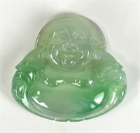 Chinese Natural Jadeite Pendant of Happy Buddha