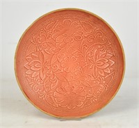 Chinese Pink Dish w Flowers